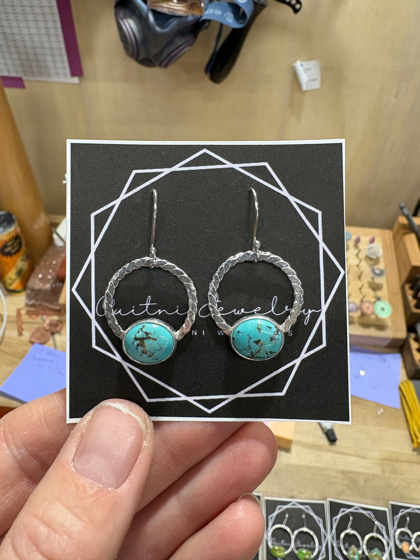 Kingman Turquoise Loop Earrings