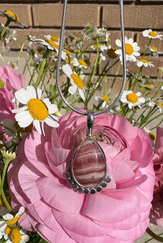 Rhodochrosite Necklace (18 inch chain)