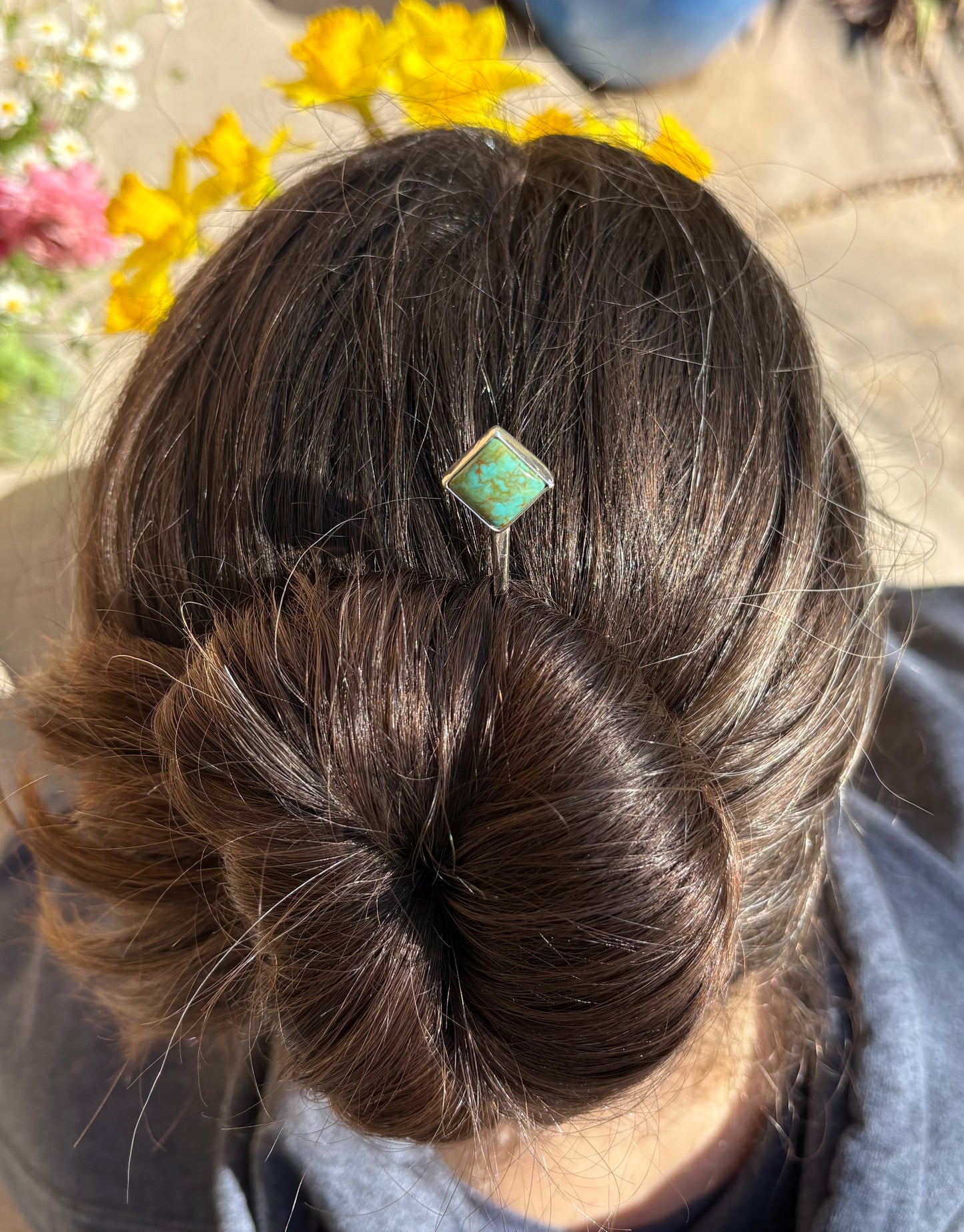 Kingman Turquoise Hair Pin