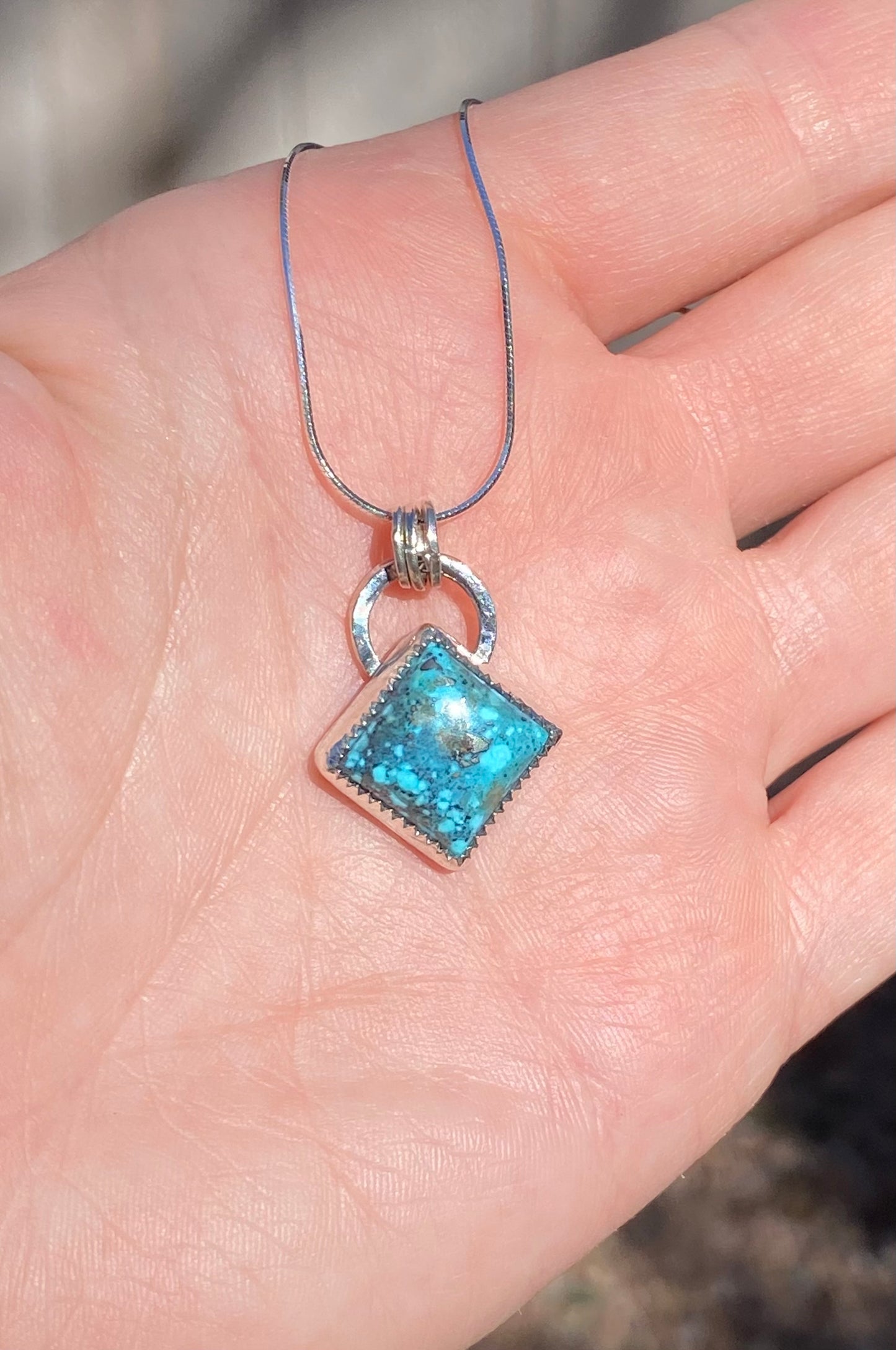 Kingman Turquoise Necklace (16 inch chain)