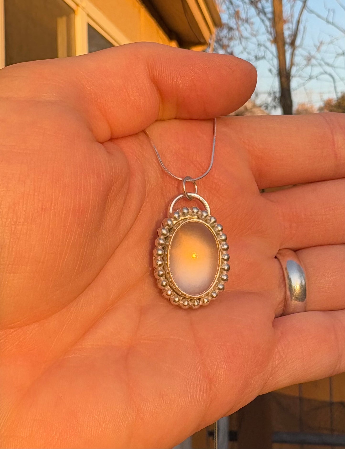 Rose Quartz Necklace (18 inch chain)