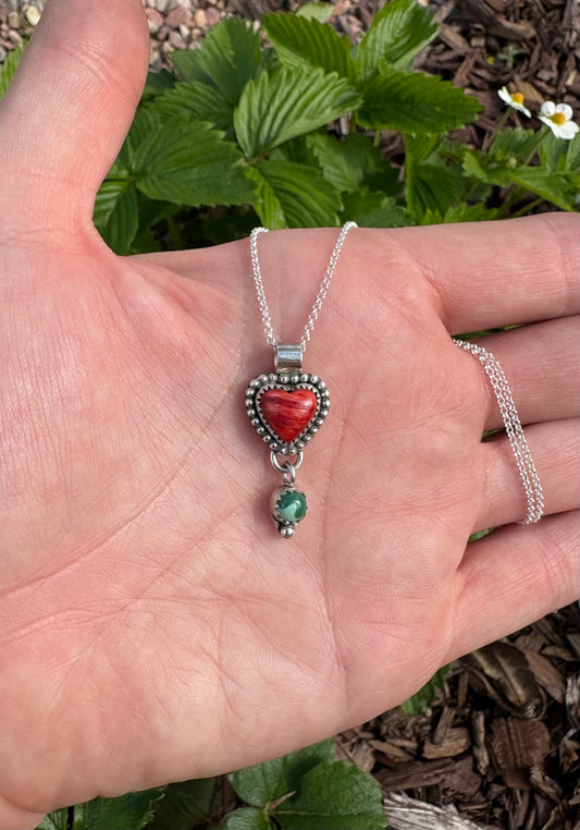 Spiny oyster shell and turquoise necklace