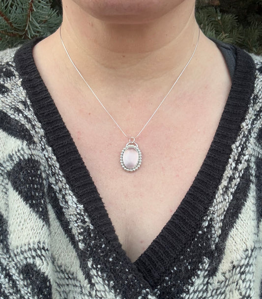 Rose Quartz Necklace (18 inch chain)