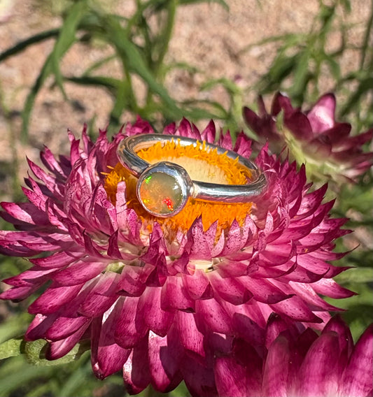 Tiny Ethiopian Opal Ring (Size 2.5)