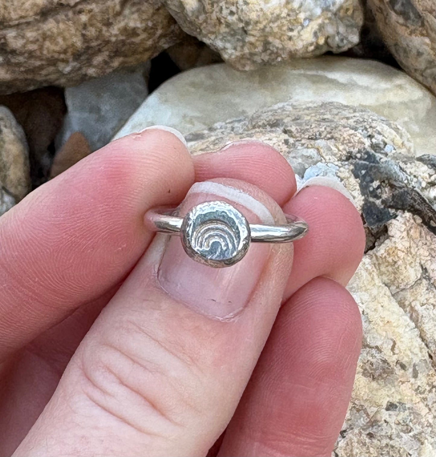 Rainbow Stamp Ring (Size 6)
