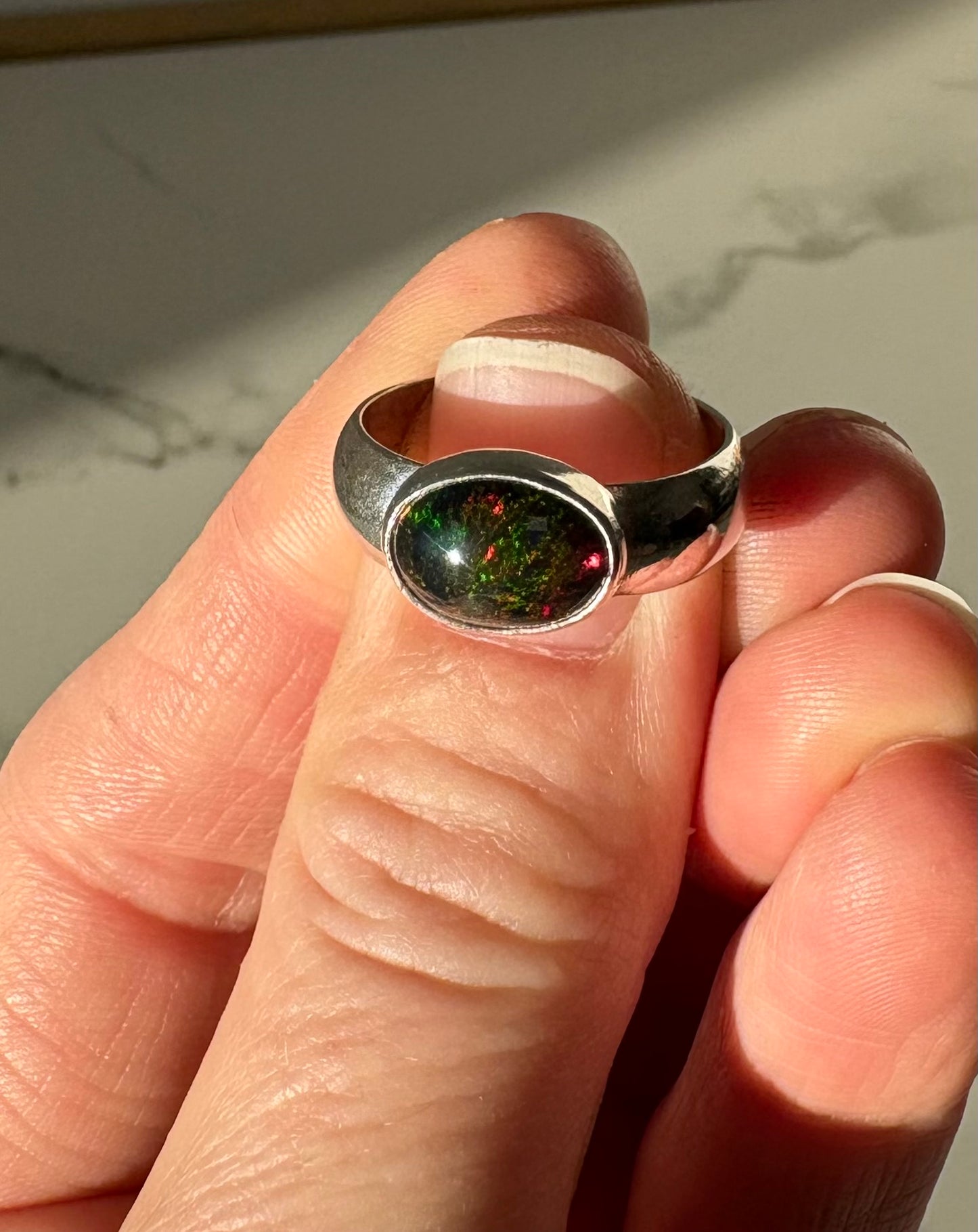 Ethiopian Smoke Opal Ring (Size 8)