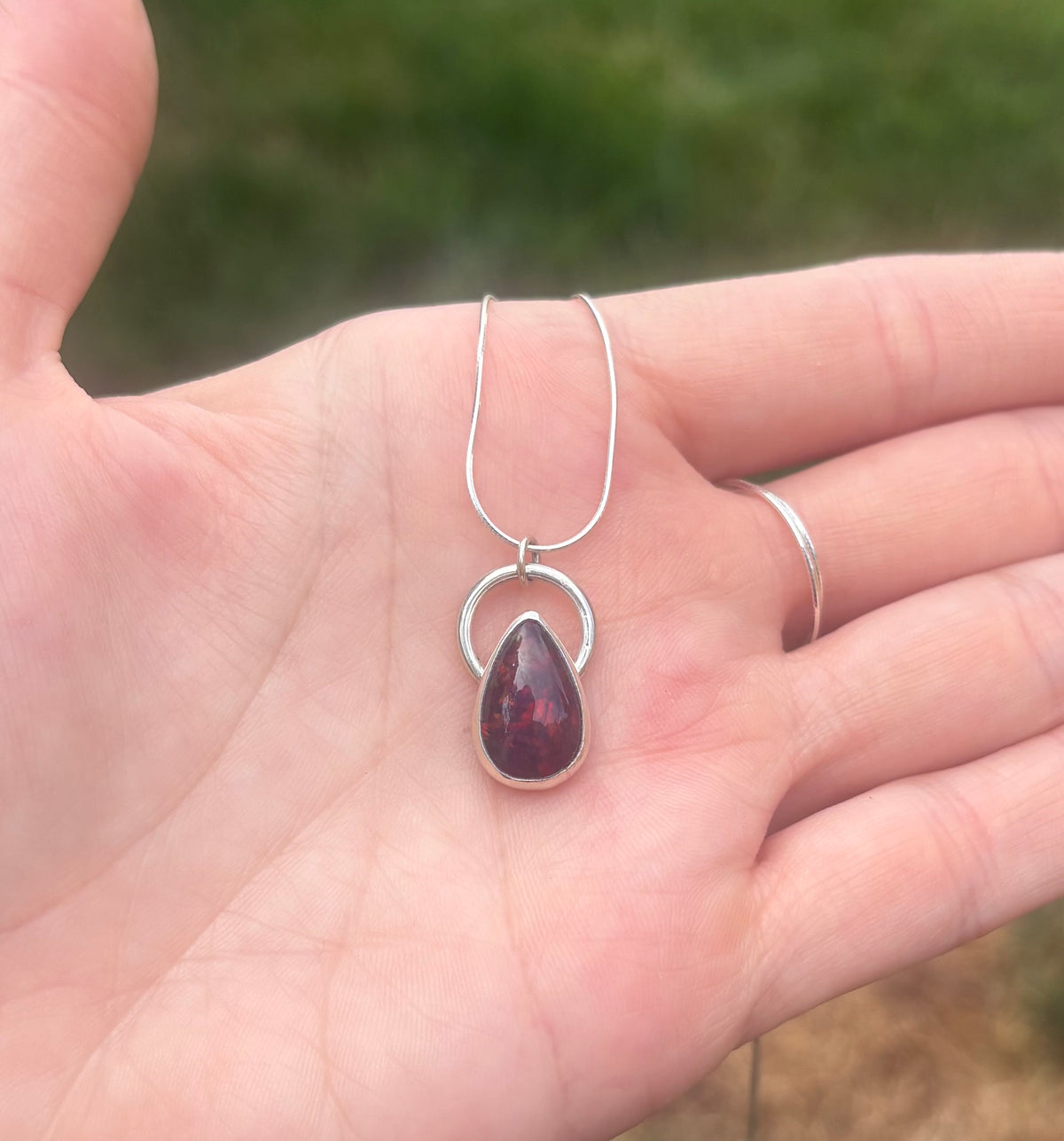 Ethiopian Smoke Opal Necklace (16 inch chain)
