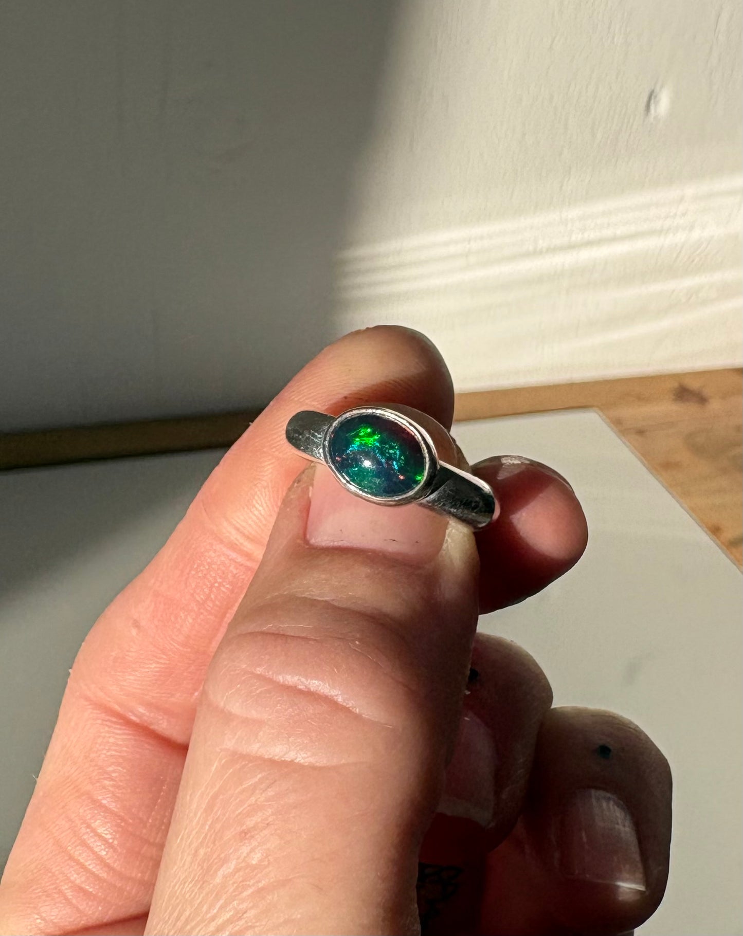 Ethiopian Smoke Opal Ring (Size 5.5)