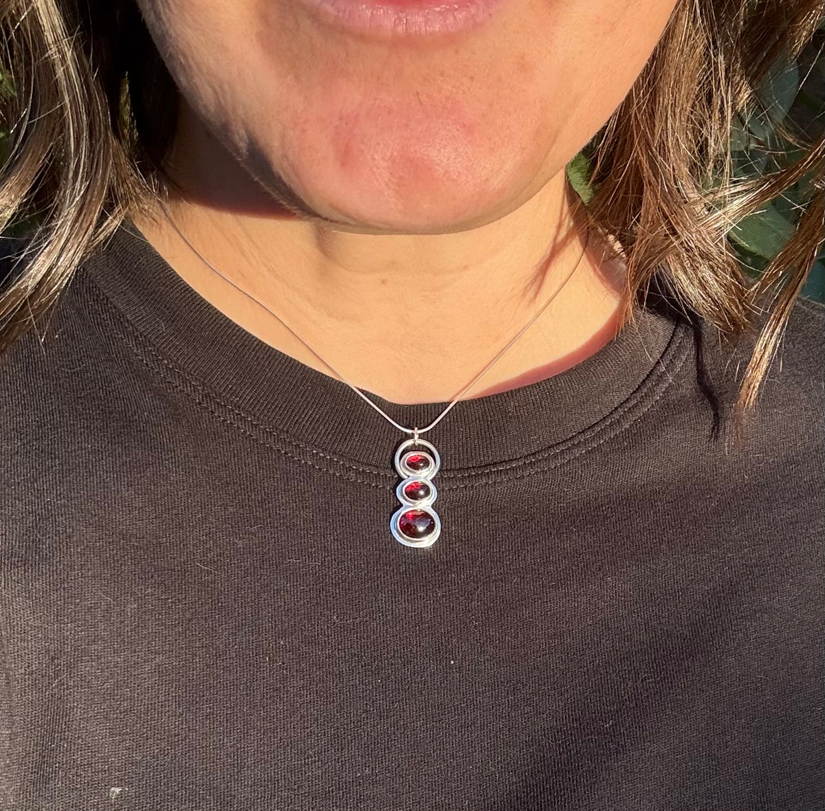 Cairn Garnet Necklace (18 Inch Chain)