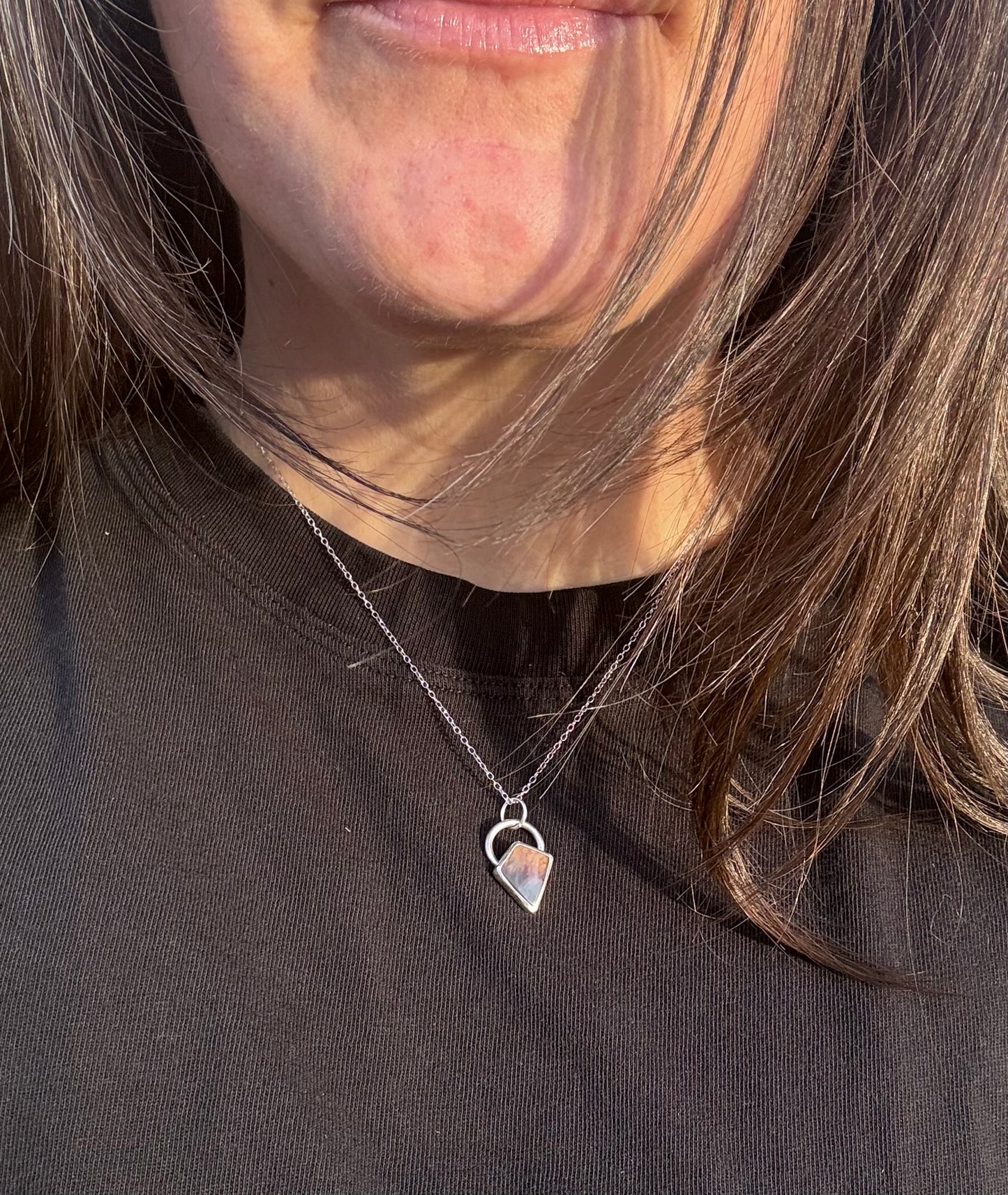 Dendritic Agate Necklace (18 inch chain)