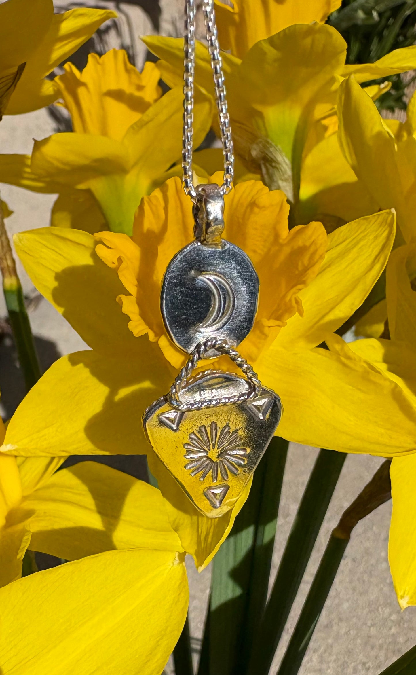 Pink Coral and Turquoise Necklace (18 inch chain)