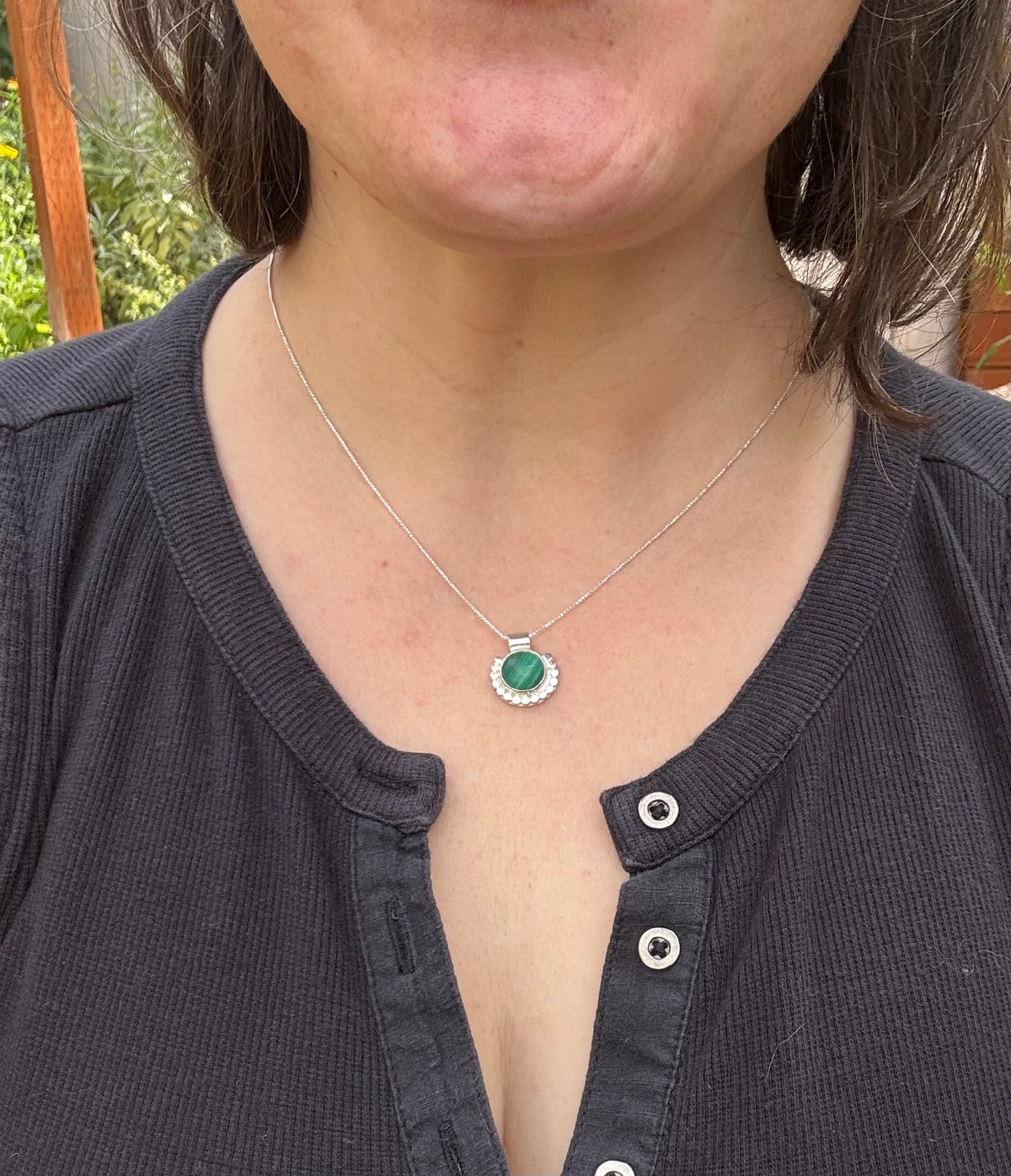 Malachite Necklace (18 inch chain)