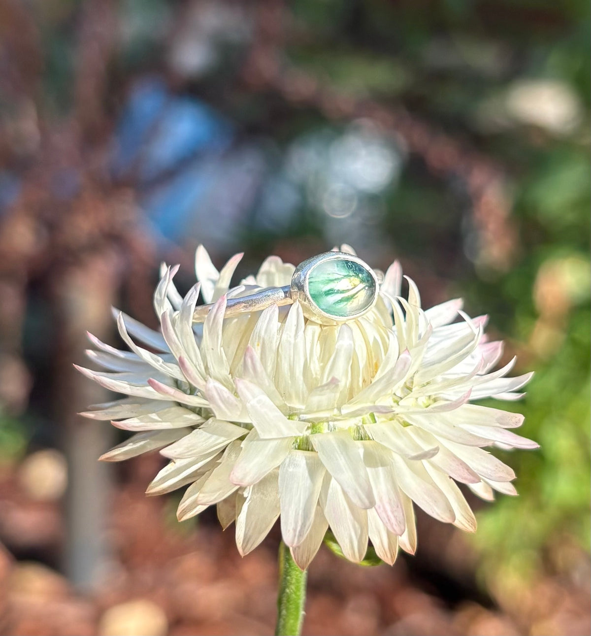 Dainty Moss Agate Ring (Size 5.75)