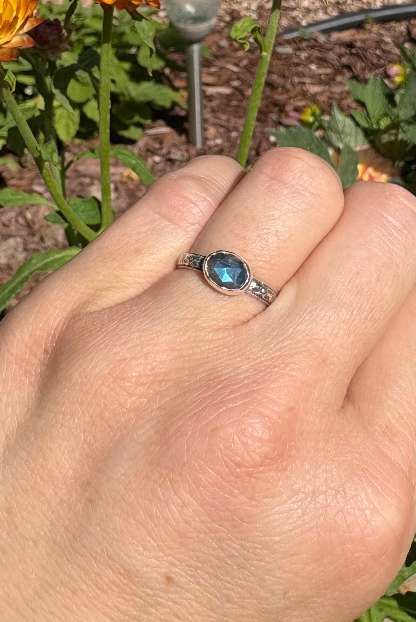 Spectrolite Labradorite Ring (Size 6)