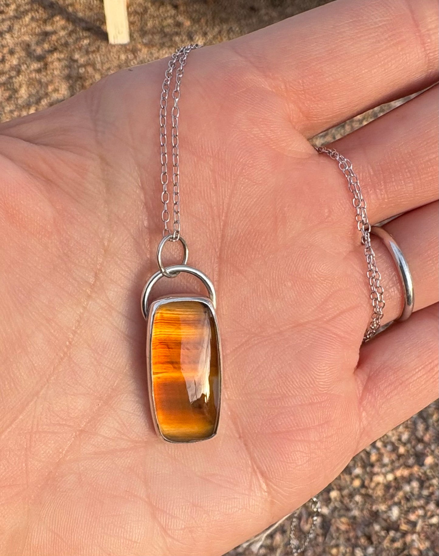 Montana Agate Necklace (18 inch chain)