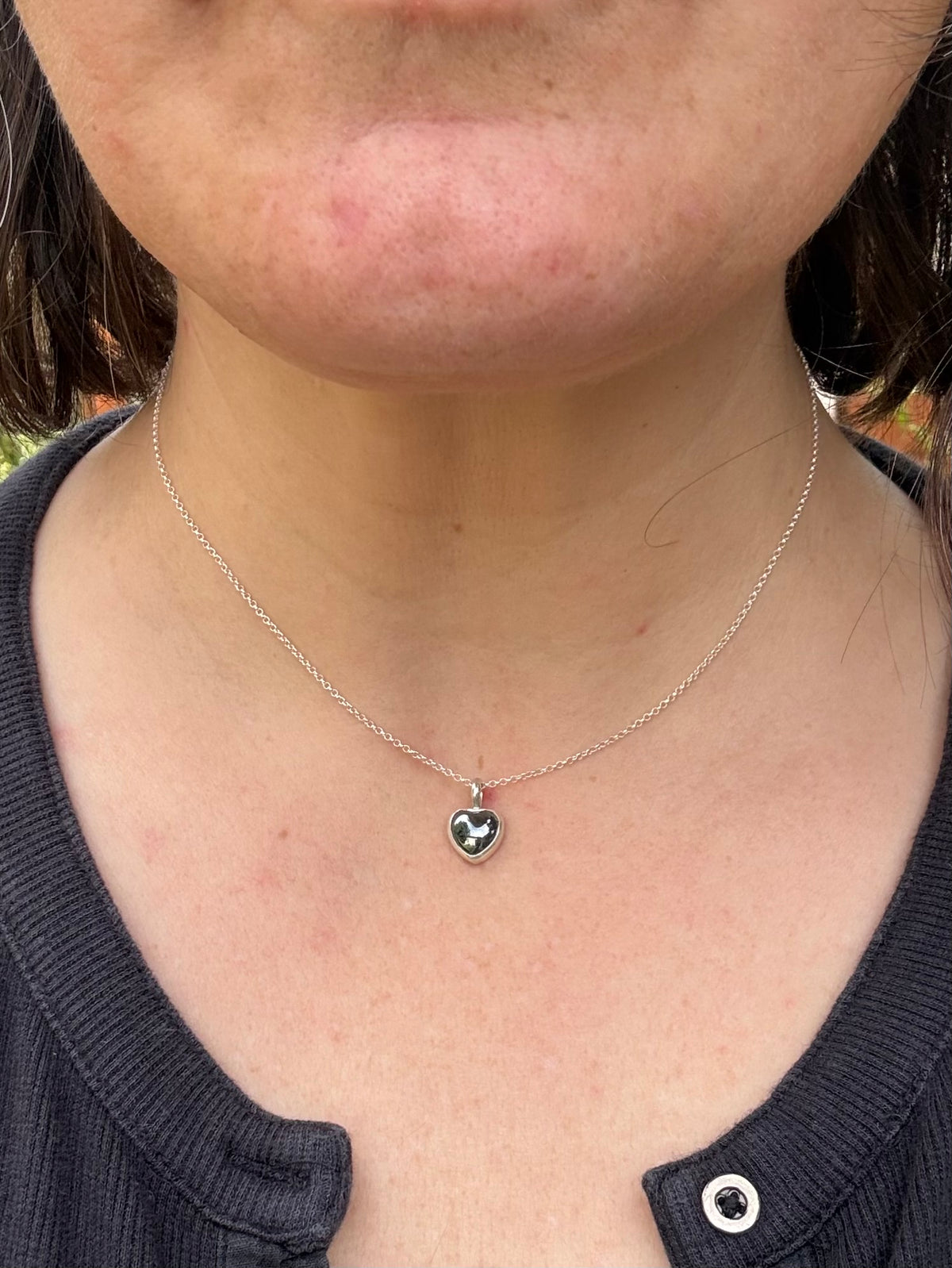 Black Heart Necklace (16 inch chain)