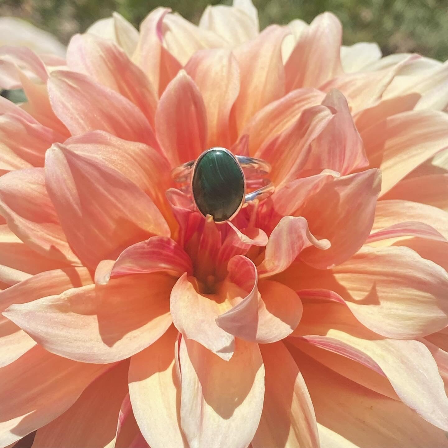 Malachite Split Band Ring (Size 8)