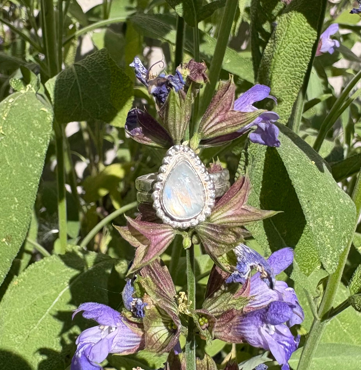 Teardrop Moonstone Ring (Size 4.5)