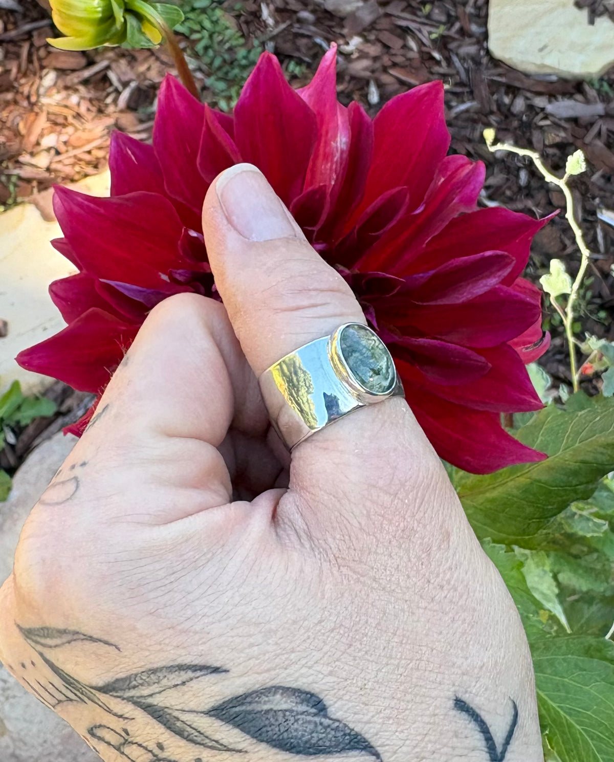 Moss Agate Ring (Size 9.5)