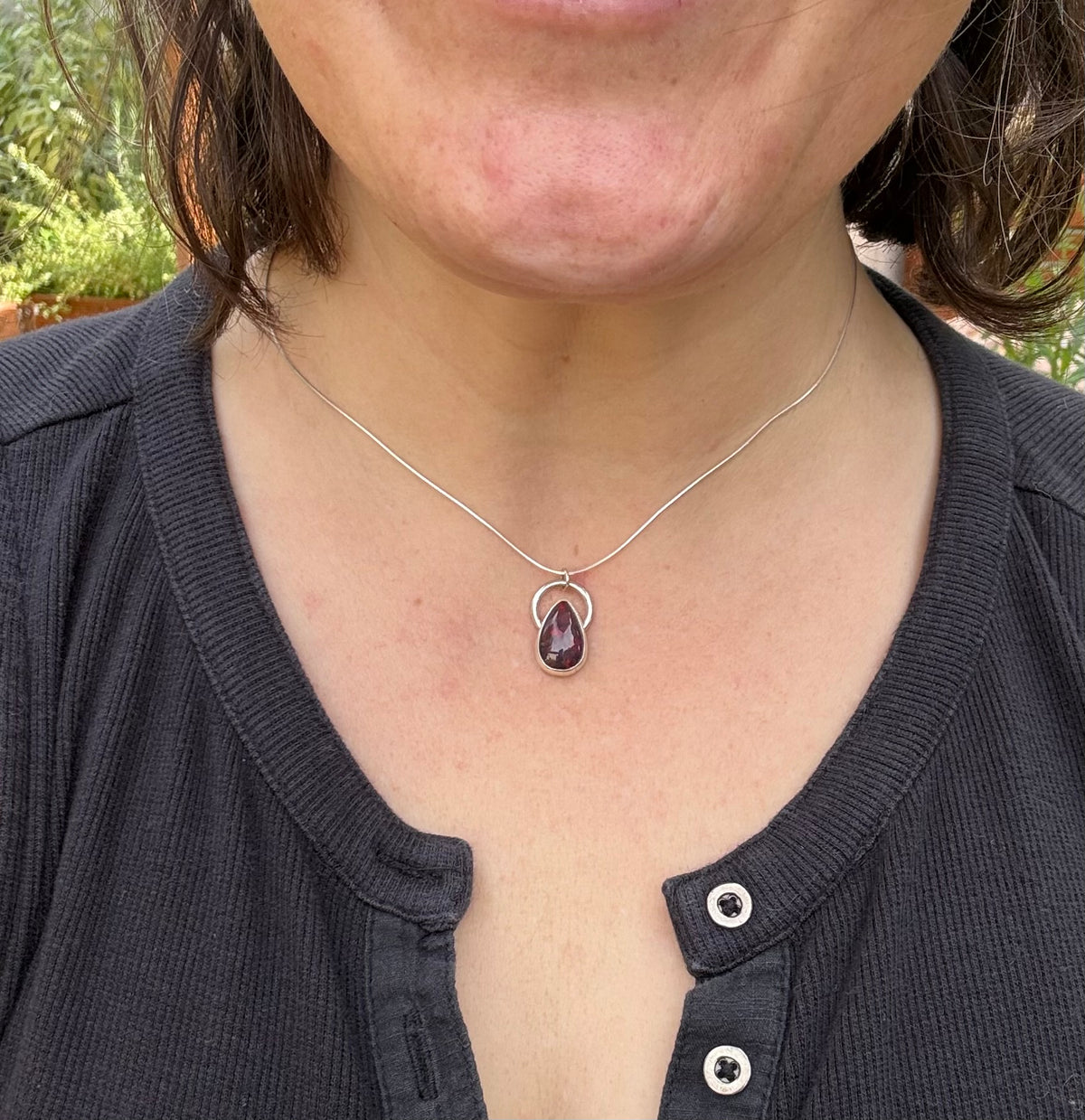 Ethiopian Smoke Opal Necklace (16 inch chain)