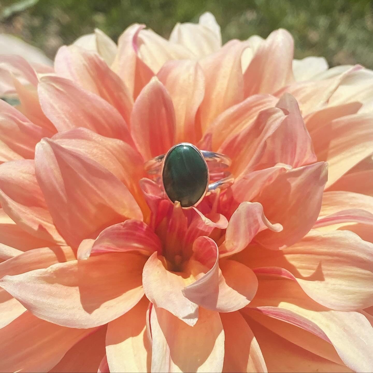Malachite Split Band Ring (Size 8)