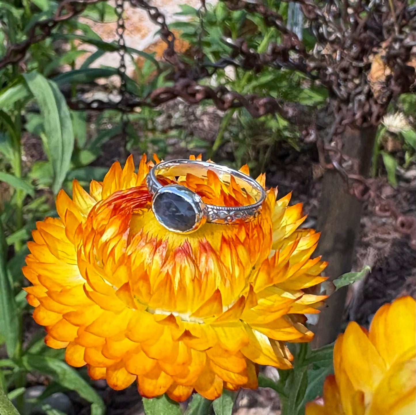 Spectrolite Labradorite Ring (Size 6)