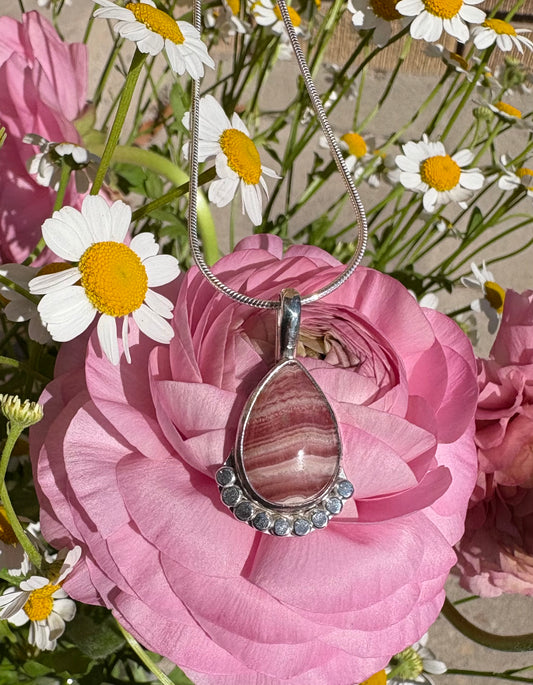 Rhodochrosite Necklace (18 inch chain)