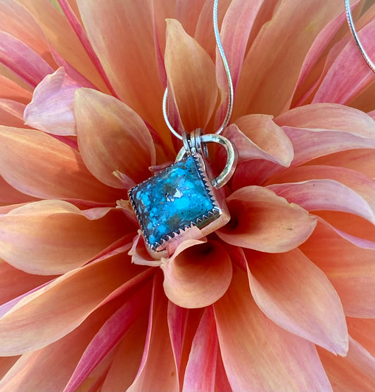 Kingman Turquoise Necklace (16 inch chain)