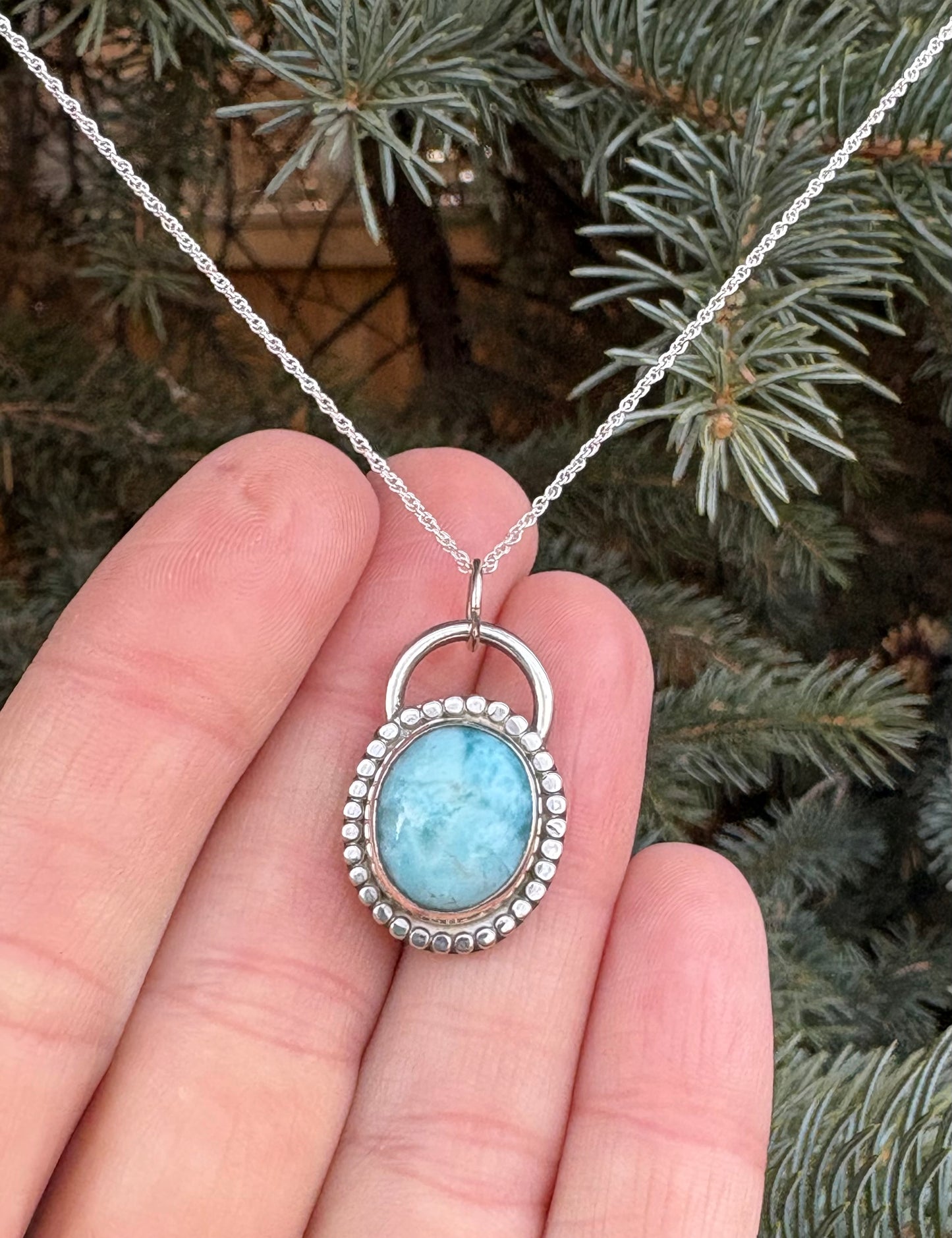 Larimar Necklace (18 inch chain)