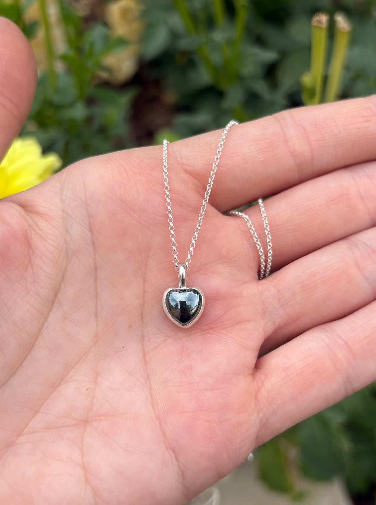 Black Heart Necklace (16 inch chain)