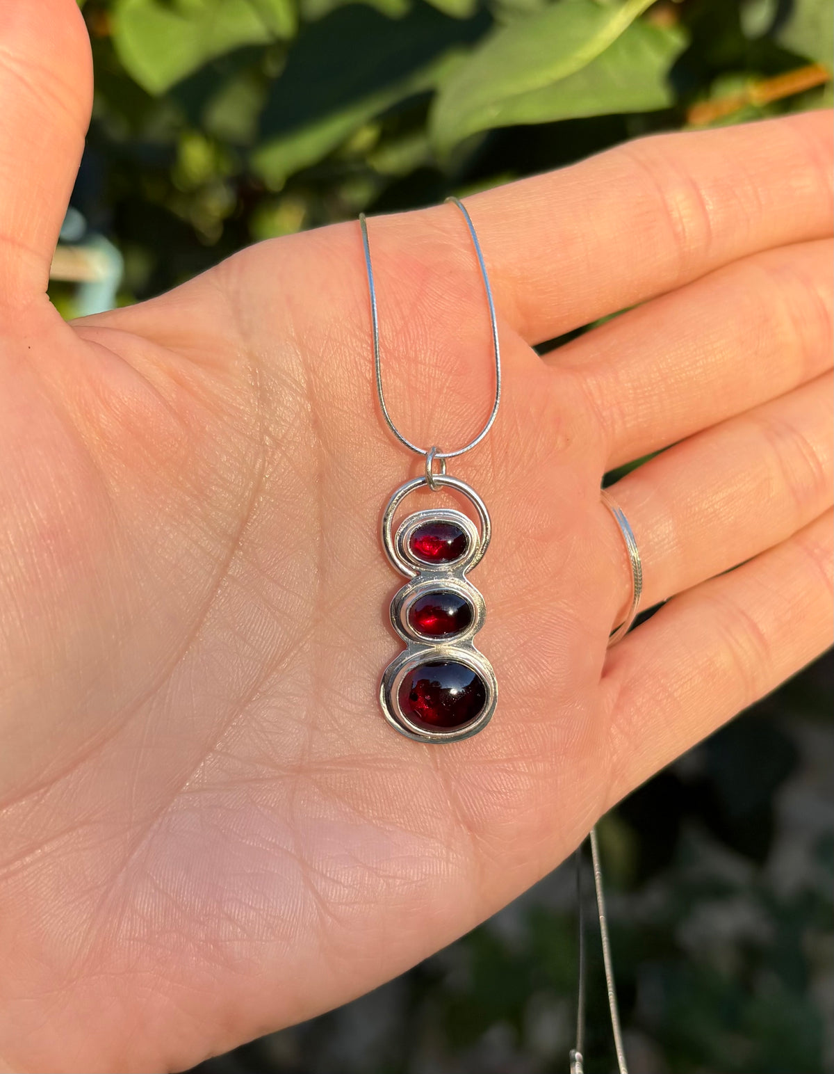Cairn Garnet Necklace (18 Inch Chain)