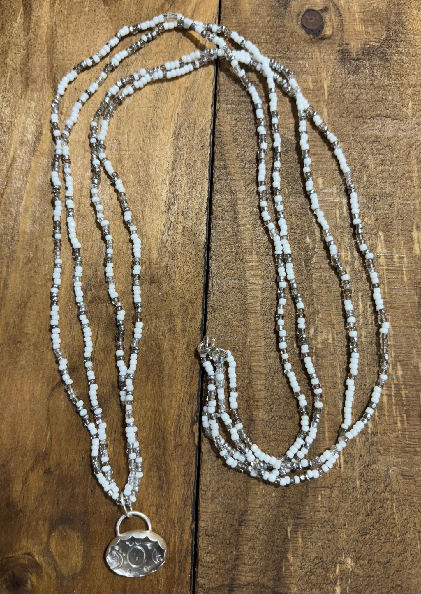 Desert Stamped, Beaded Necklace