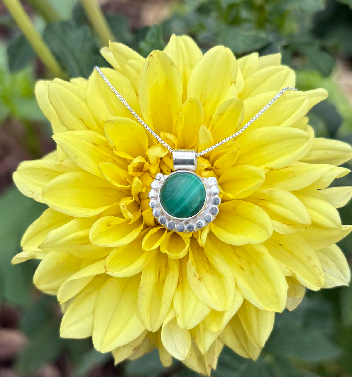 Malachite Necklace (18 inch chain)