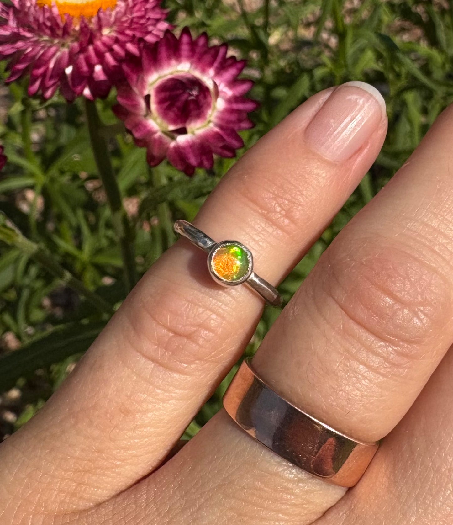 Tiny Ethiopian Opal Ring (Size 2.5)