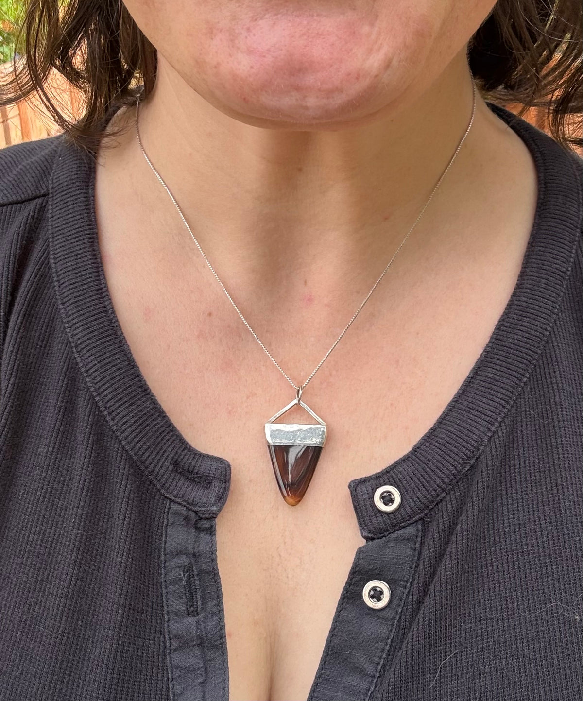 Montana Agate Necklace (18 inch chain)