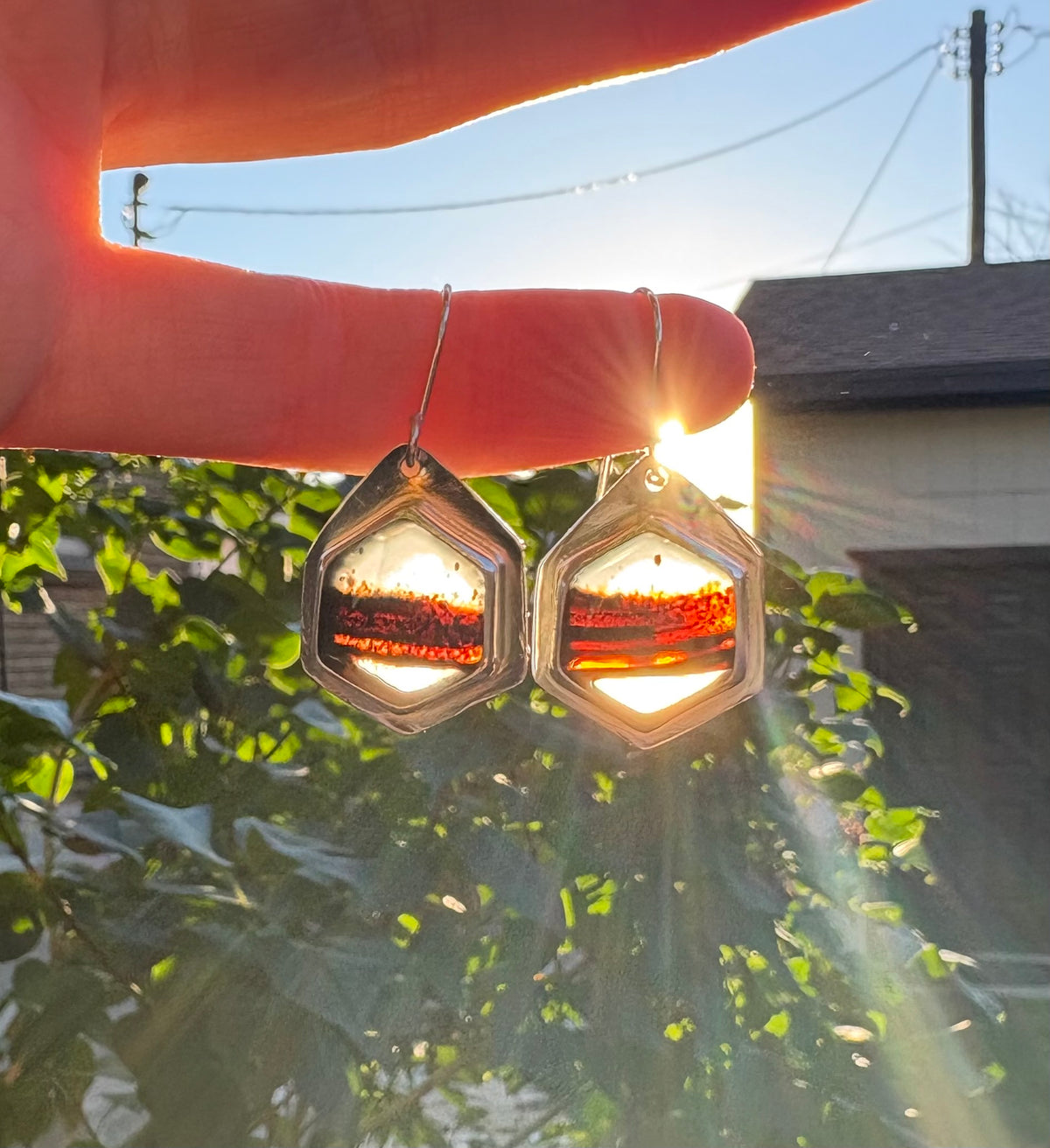 Hexy Montana Agate Earrings