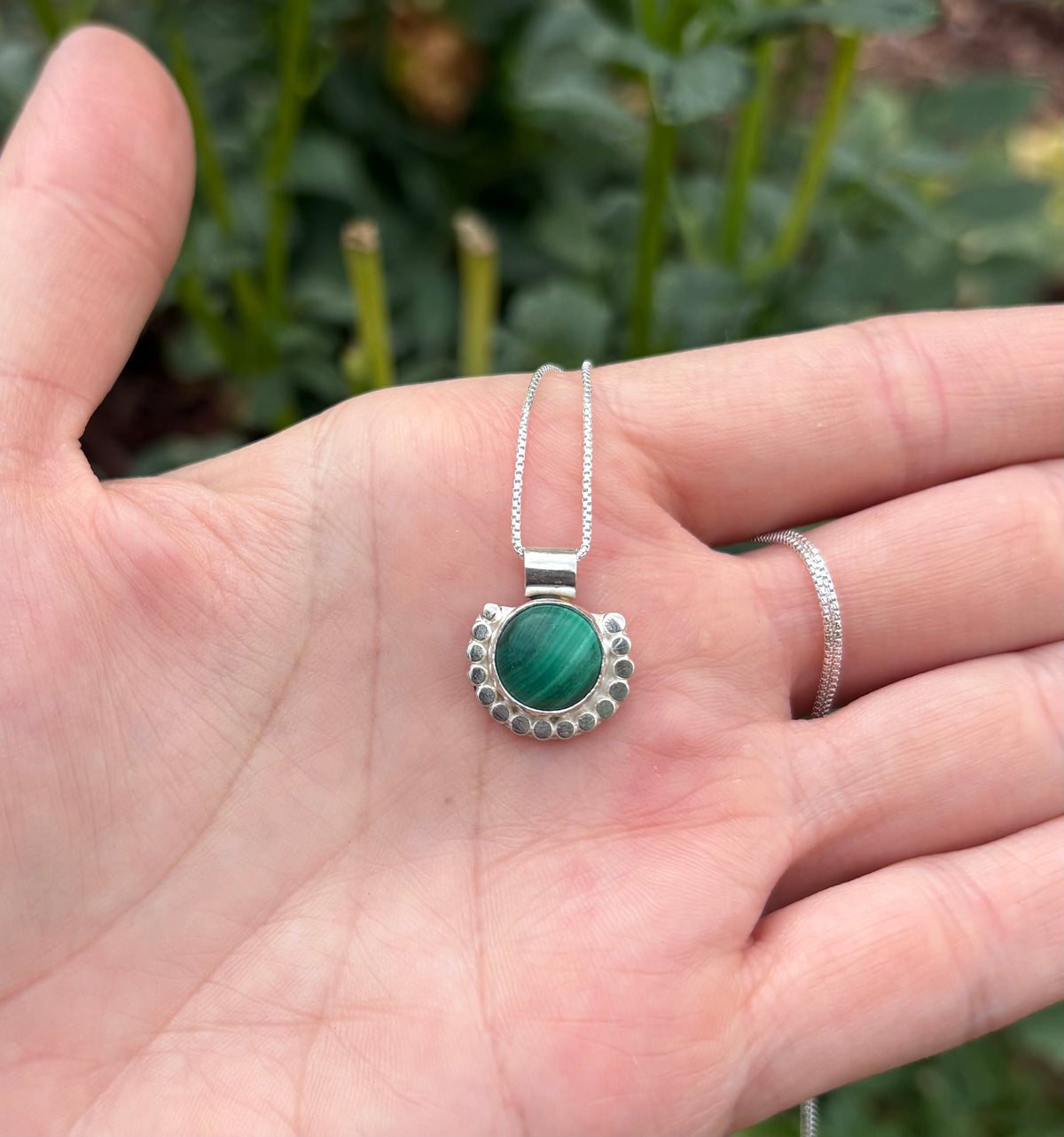 Malachite Necklace (18 inch chain)