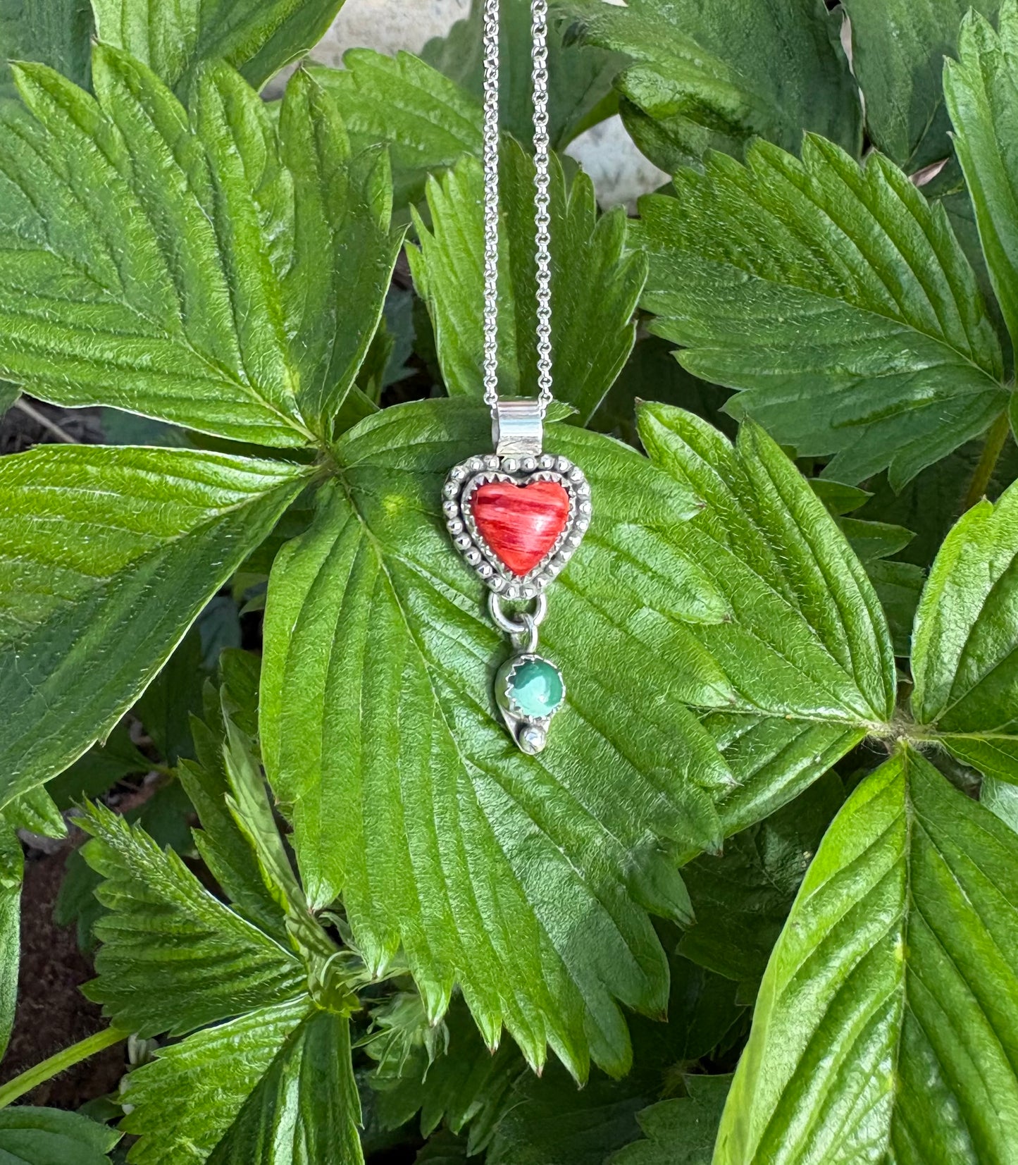 Spiny oyster shell and turquoise necklace