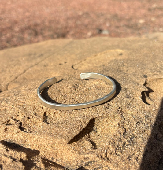 Hammered Silver Cuff Bracelet