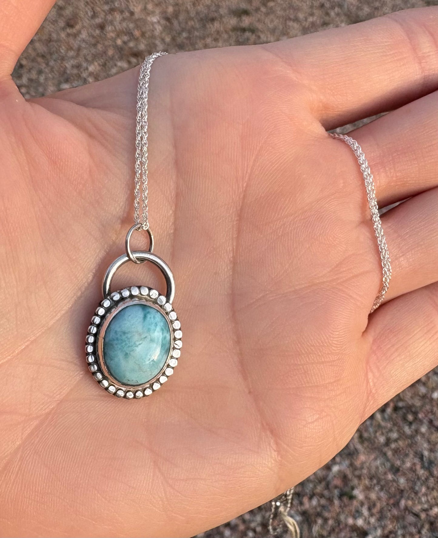 Larimar Necklace (18 inch chain)