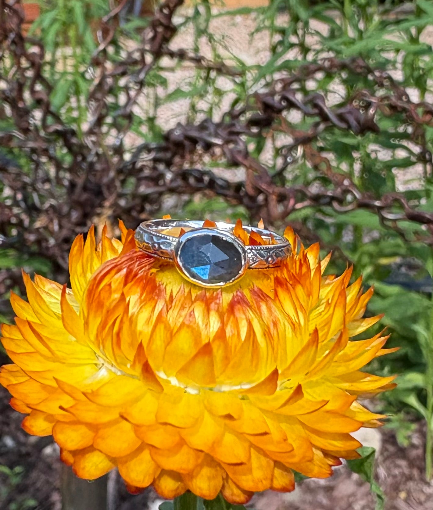Spectrolite Labradorite Ring (Size 6)