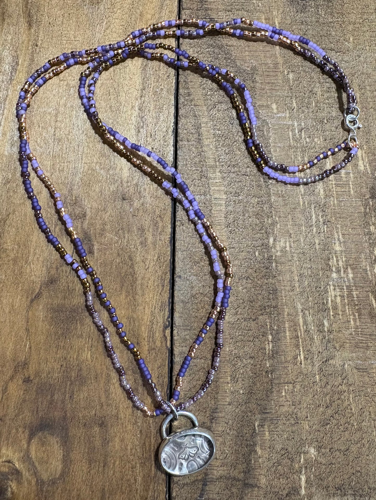 Desert Stamped, Beaded Necklace