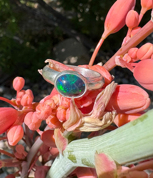 Ethiopian Smoke Opal Ring (Size 5.5)