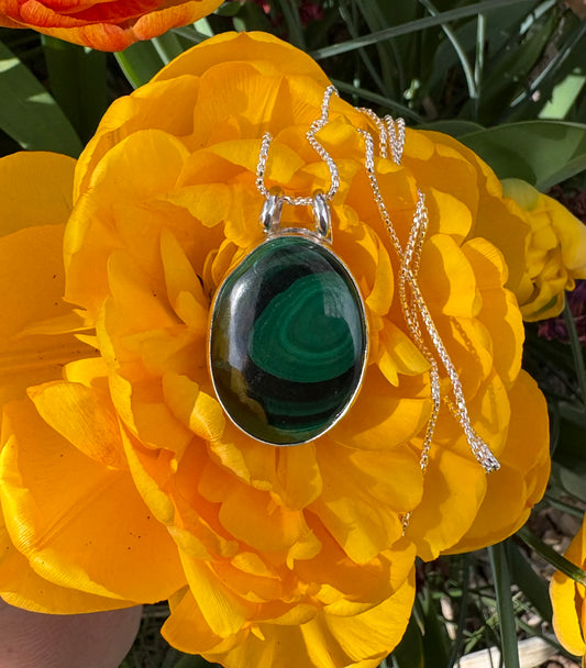 Malachite Necklace (20 inch chain)