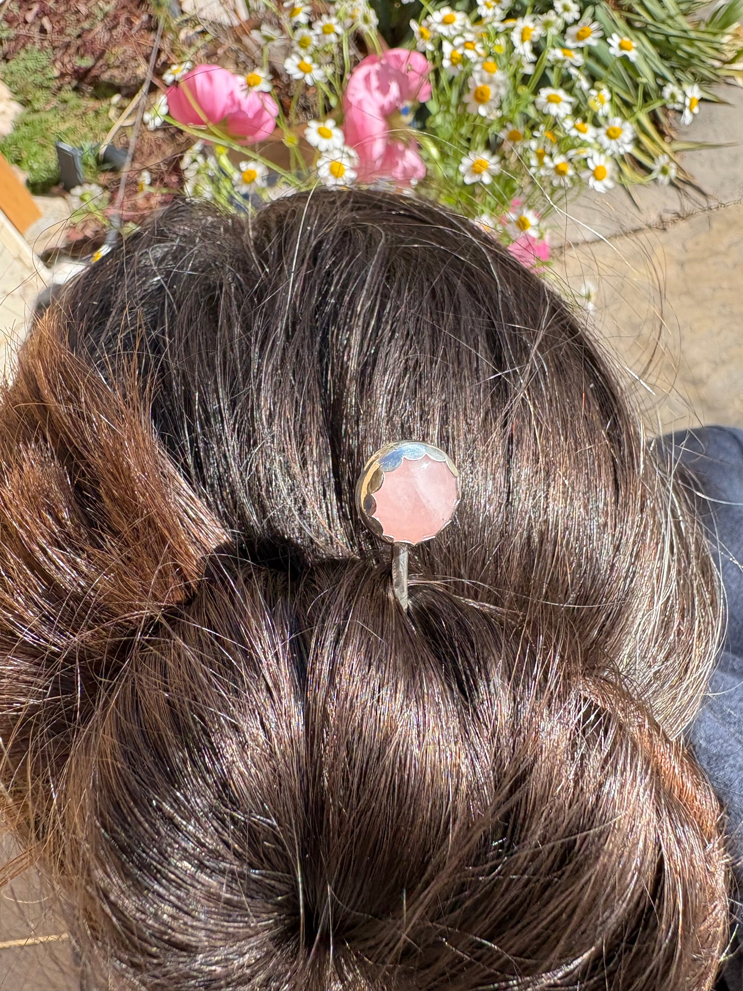 Rose Quartz Hair Pin