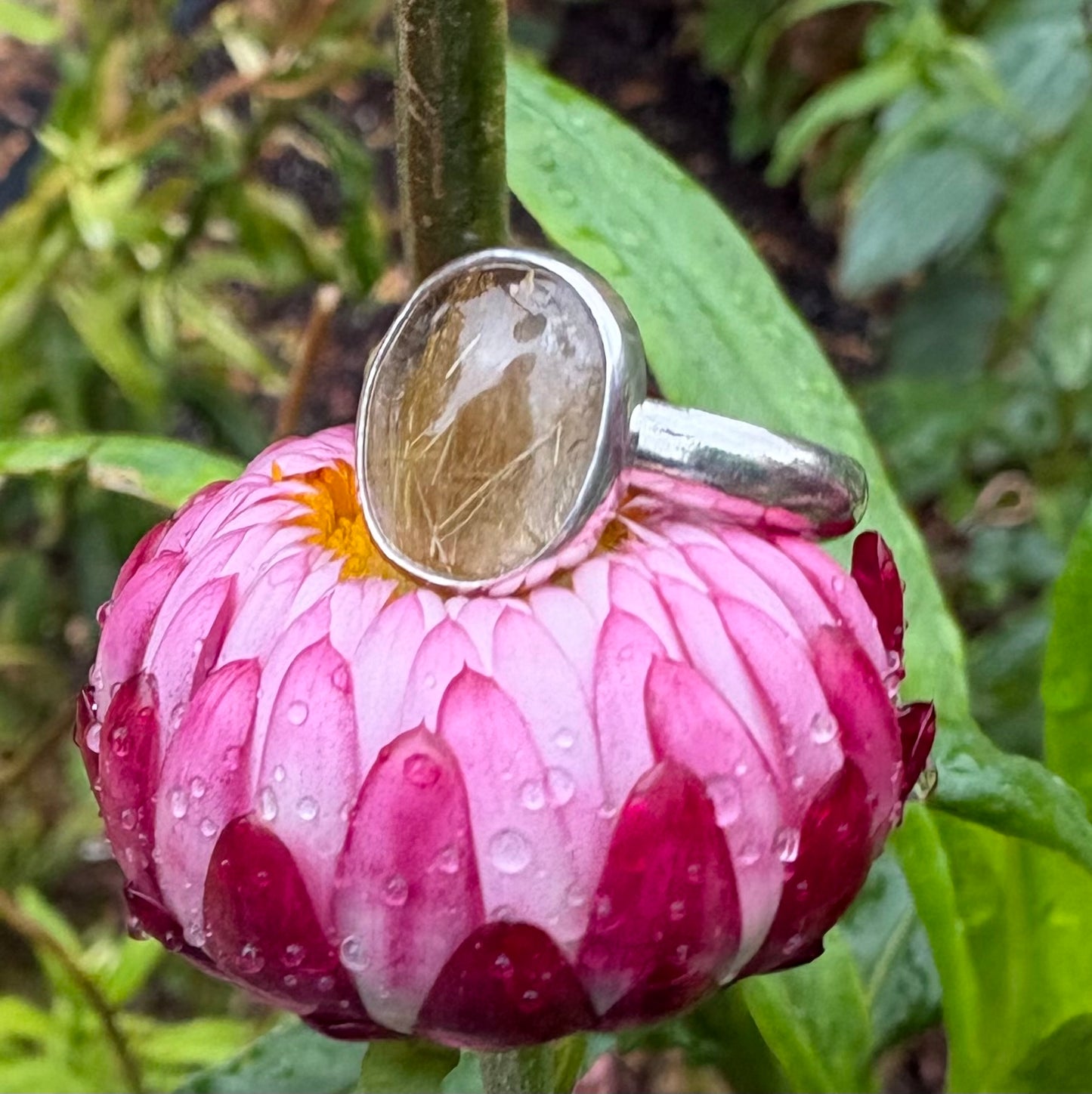 Rutile Quartz Ring (Size 5)
