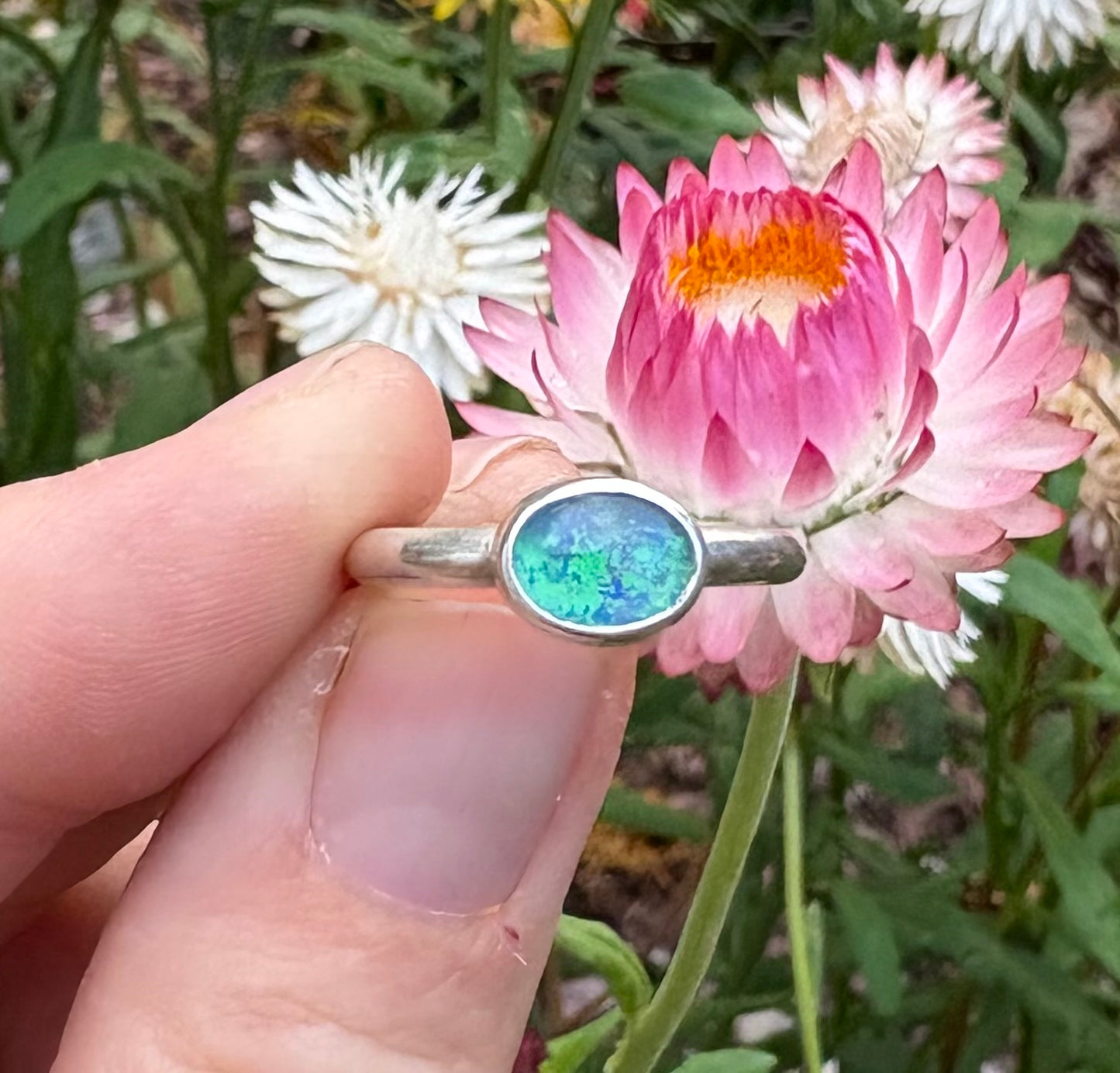 Opal Triplet Ring (Size 4.5)