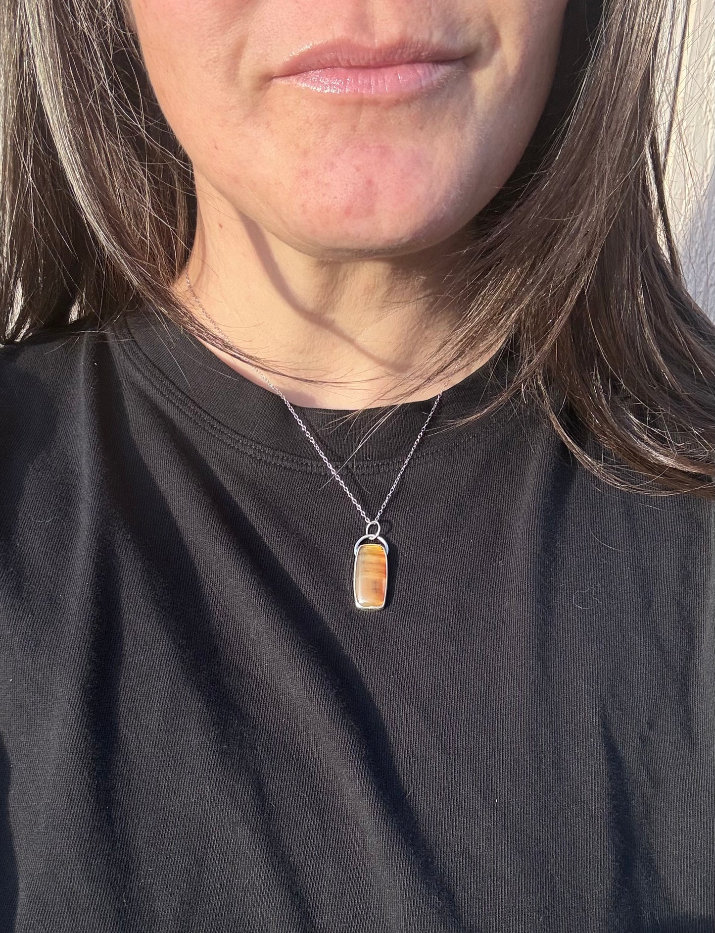 Montana Agate Necklace (18 inch chain)