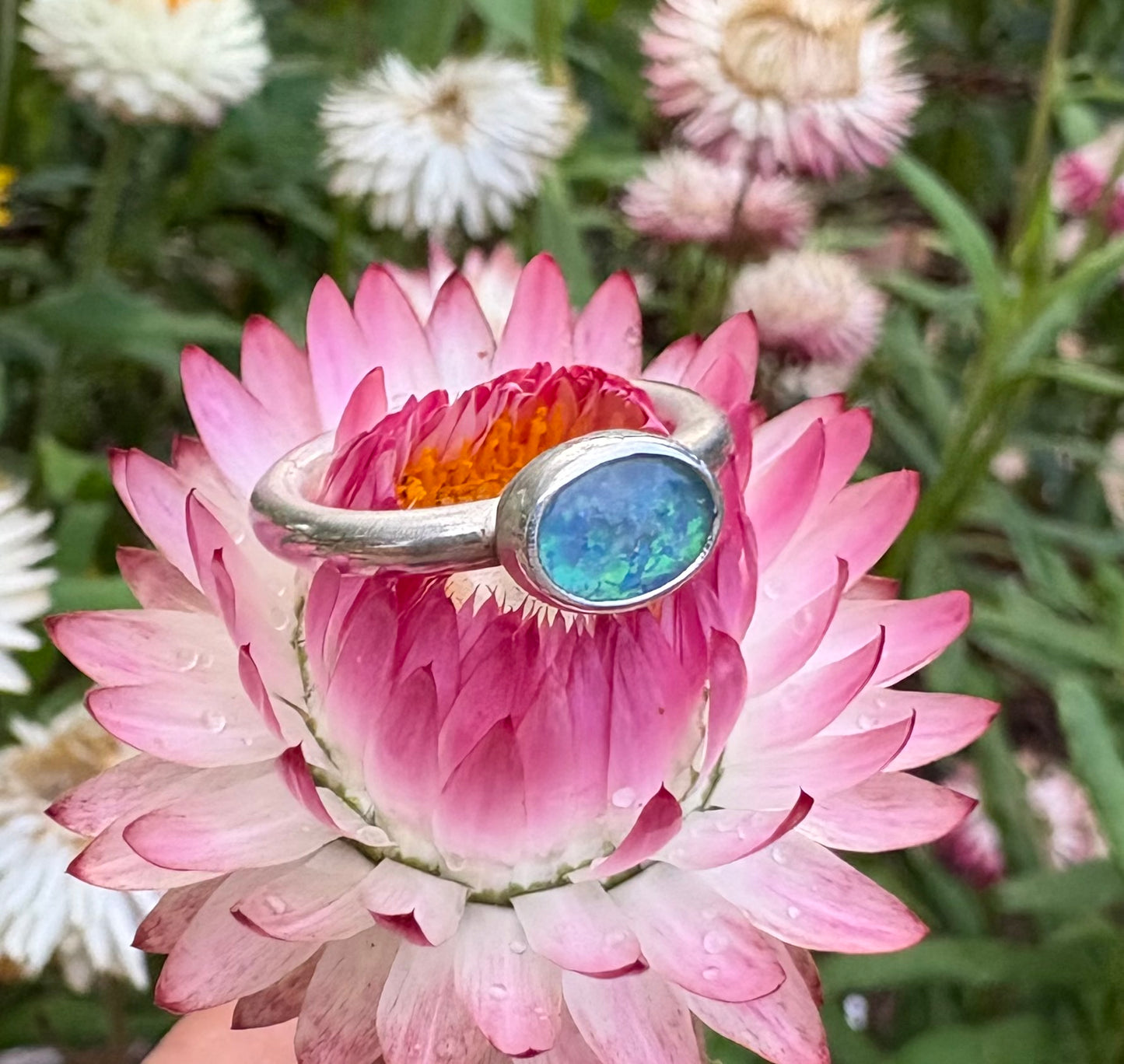 Opal Triplet Ring (Size 4.5)